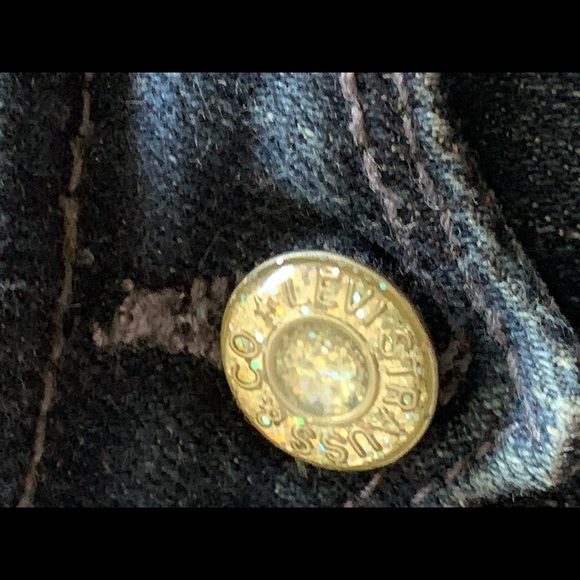 Levi’s girls skinny moulant jeans size 6 glitter - Picture 5 of 11